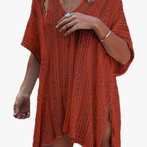 Wander Agio Beach Net Style Orange Cover Up